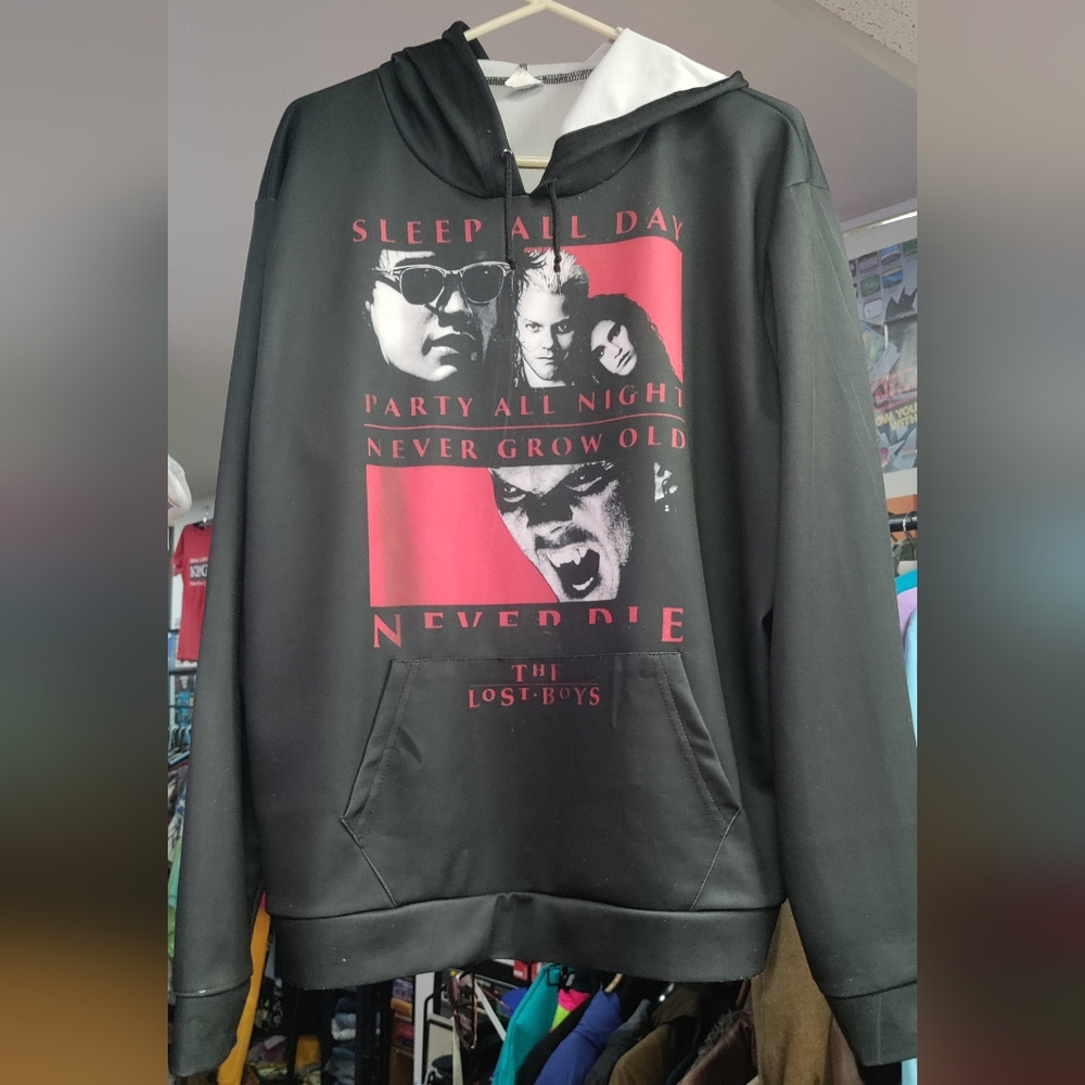 The Lost Boys long sleeve hooded styled shirt size L color Black